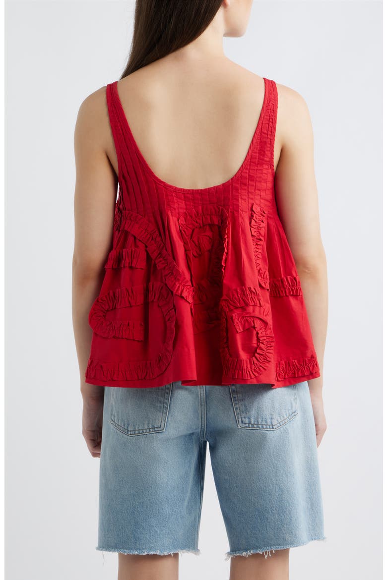 Stella Ruffle Flounce Organic Cotton Tank, Alternate, color, RED