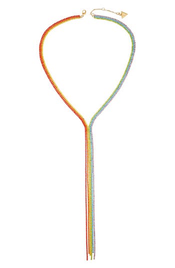 Guess Rainbow Crystal Y-necklace In Multi