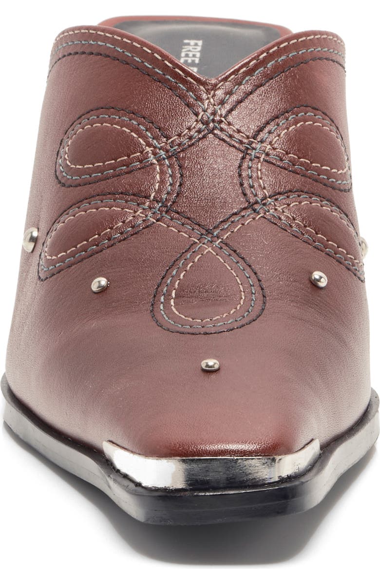 Free People Roxi Western Mule, Alternate, color, Cabernet Leather
