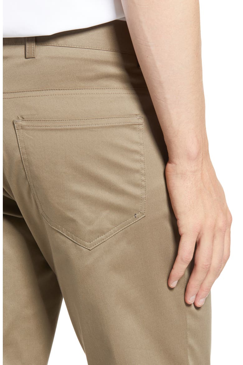 Charleston Khakis Flat Front Stretch Twill Dress Pants, Alternate, color, DK KHAKI