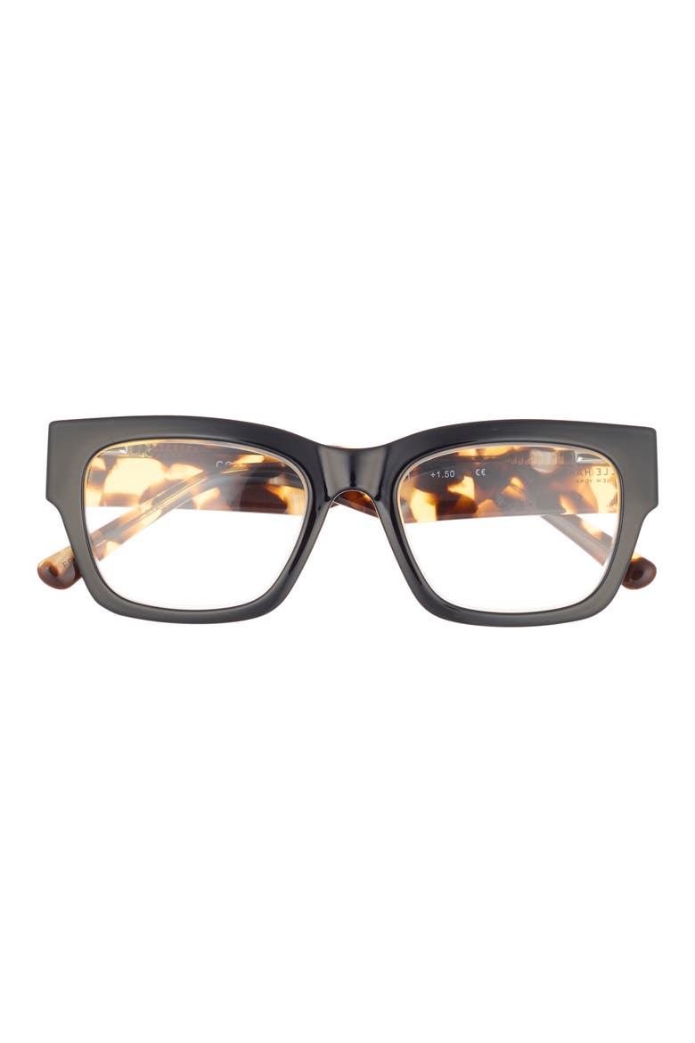 Chunky Fashion Square Reading Glasses, Main, color, BLACK