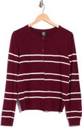 Bobeau Buttoned Striped Cardigan
