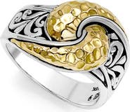SAMUEL B. Sterling Silver & Hammered 18K Gold Twist Ring