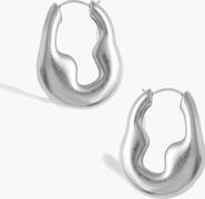 YOJ Luna Drop Hoops in Silver