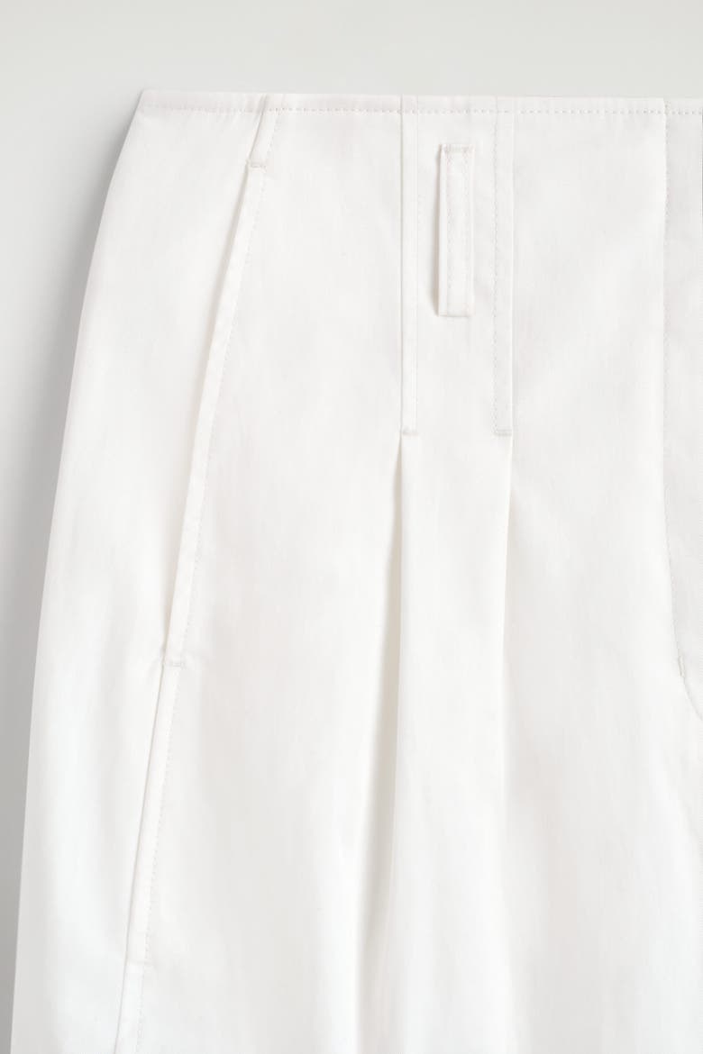 Pleated Cotton Balloon-leg Pants, Alternate, color, WHITE