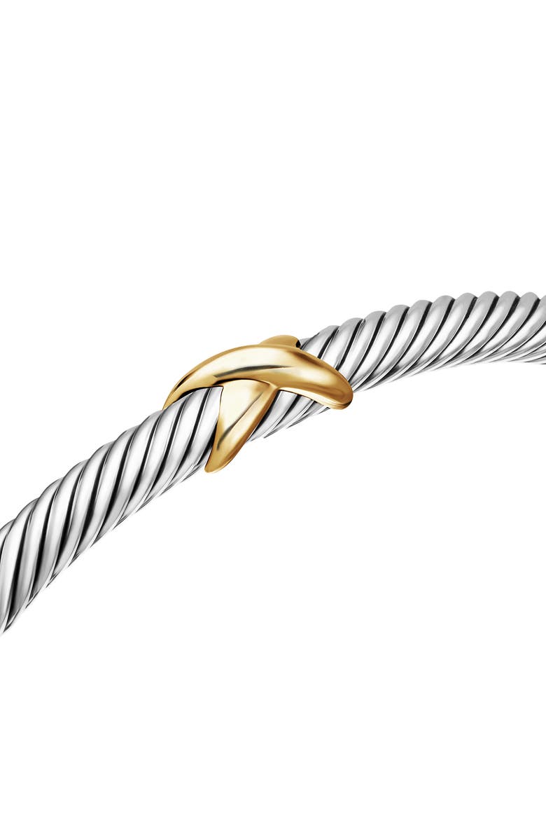 David Yurman X Classic Cable Station Bracelet in Sterling Silver with 14K Gold, 4mm, Alternate, color, Two Tone