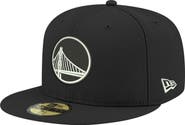 New Era Men's New Era Black Golden State Warriors Black & White 59FIFTY Fitted Hat