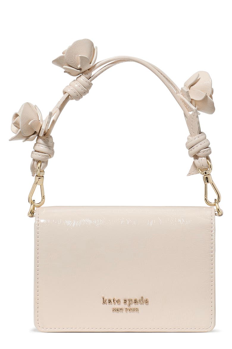 natasha crinkle patent leather mini bag, Main, color, CASHEW MILK