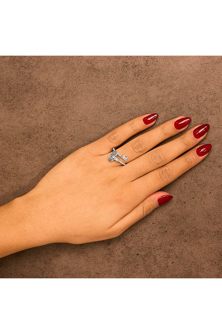 Sterling Silver 1/6 Cttw Key and Keyhole Diamond Ring, Alternate, color, Silver