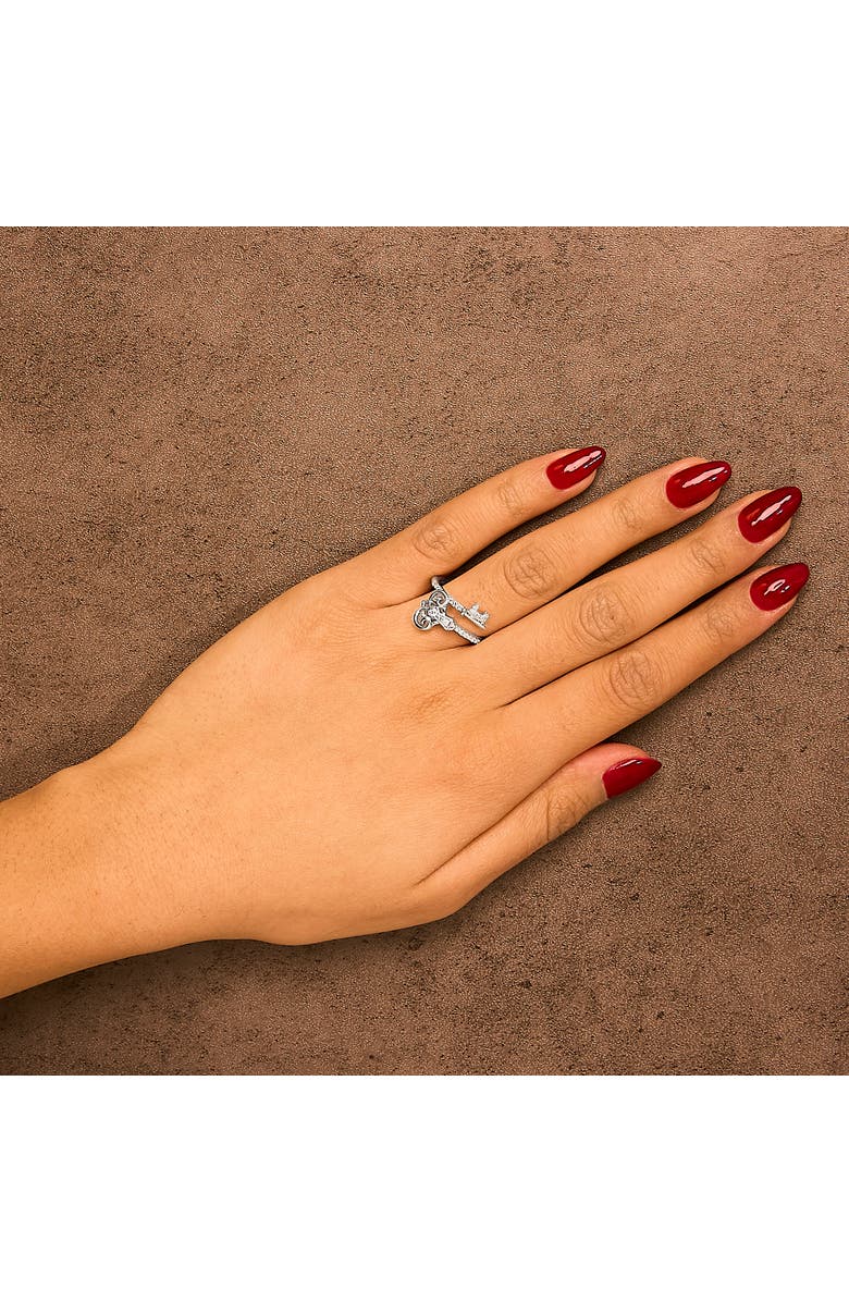 Haus of Brilliance Sterling Silver 1/6 Cttw Key and Keyhole Diamond Ring, Alternate, color, Silver