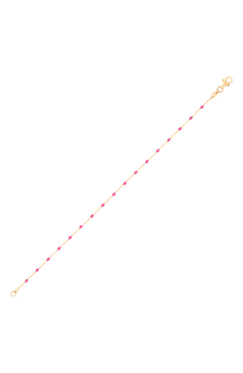 Frankie & Zoe Pink Enamel Station Bracelet, Alternate, color, Yellow Gold/Pink