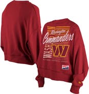 New Era Women's New Era Black Washington Commanders Oversized Throwback Mineral Wash Crew Neck Sweatshirt
