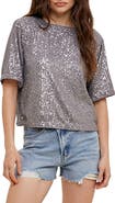 WISHLIST Sequin Boxy Crop Top