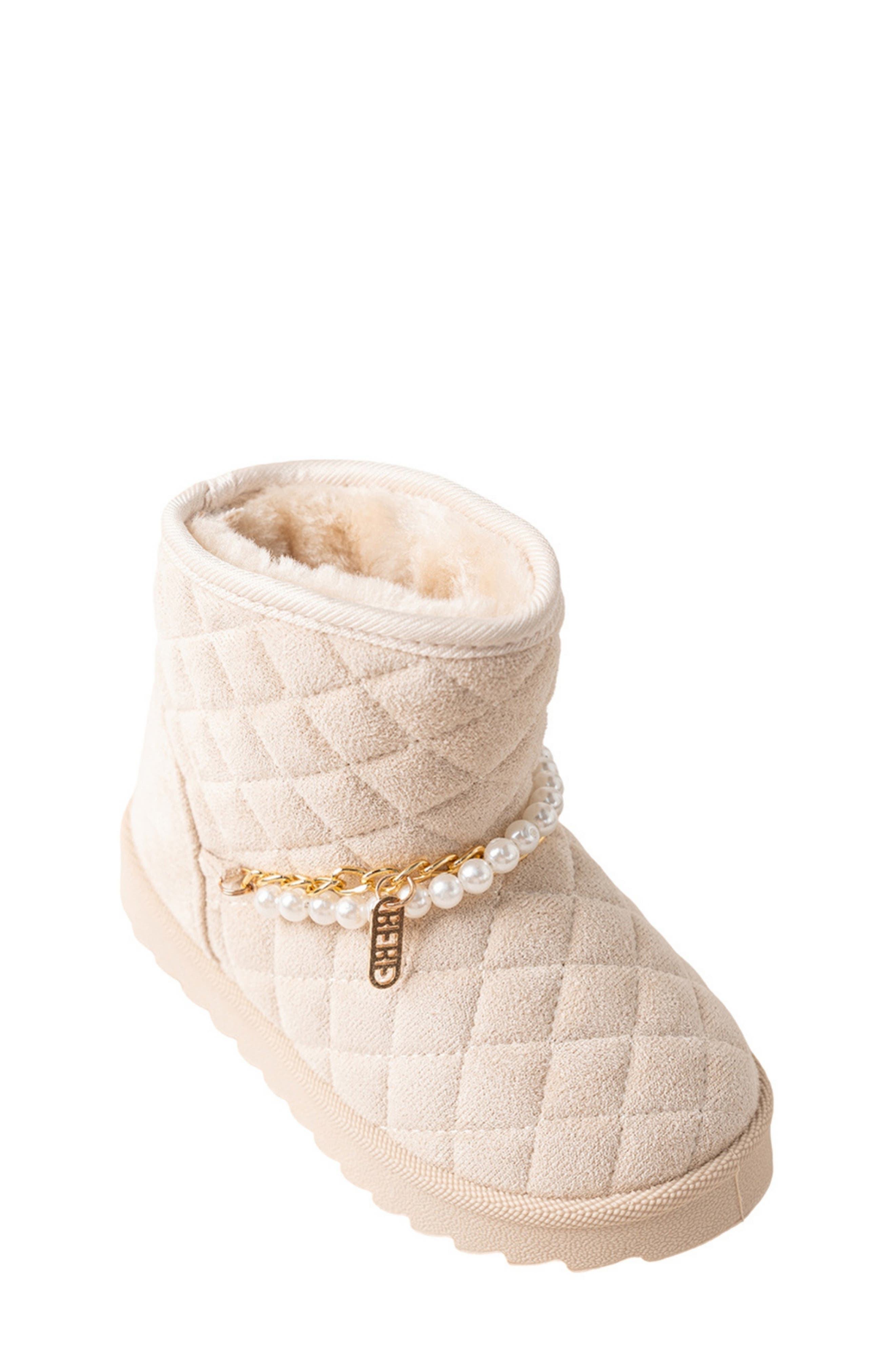 Kids' Cozy Quilted Faux Fur Lined Boot
