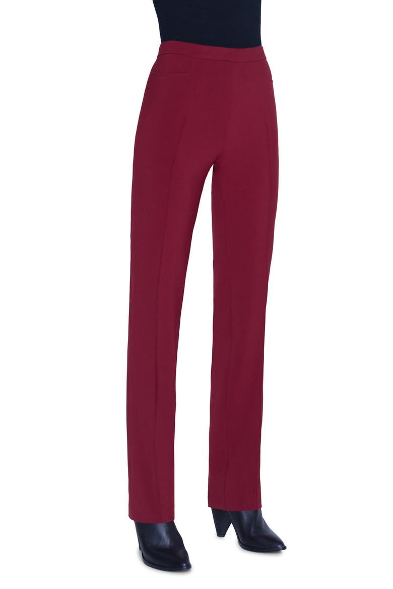 Francoise Pebble Crepe Jersey Pants, Alternate, color, RUBY