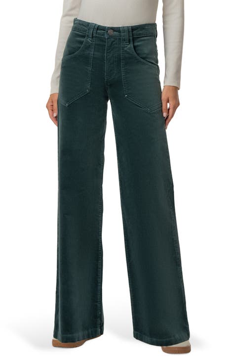 Maya High Waist Wide Leg Velveteen Pants