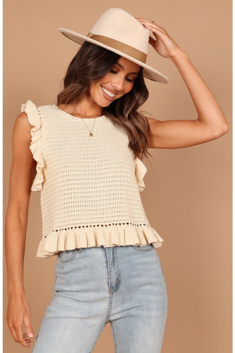 Katia Frill Sleeveless Sweater, Alternate, color, CREAM