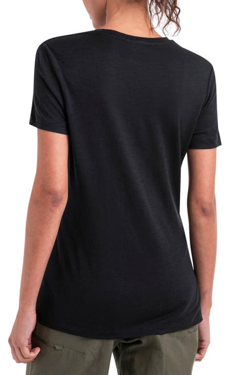 Icebreaker Tech Lite Iii Merino Wool Crewneck Shirt In Black