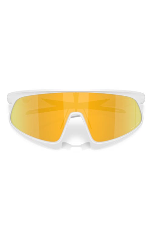 Oakley Rslv 149mm Prizm Polarized Shield Sunglasses In White