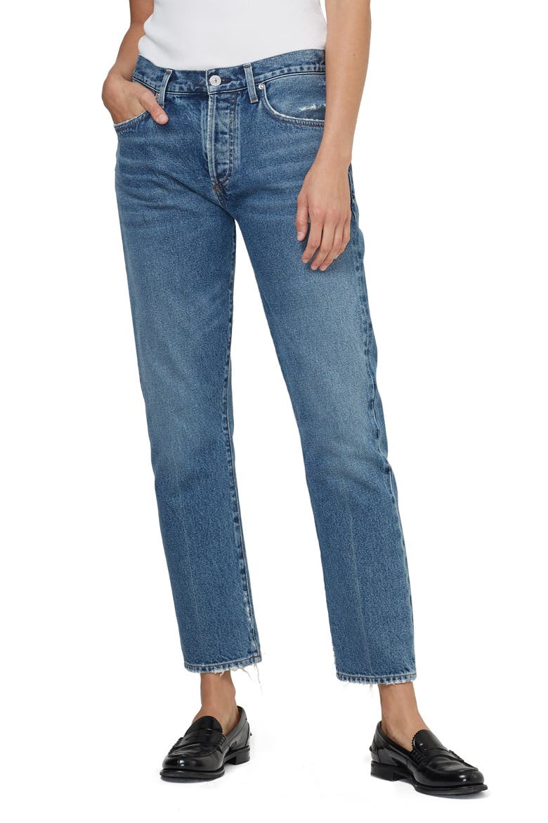 Emerson Ankle Slim Fit Boyfriend Jeans, Main, color, BIG SKY MD VINT INDIGO