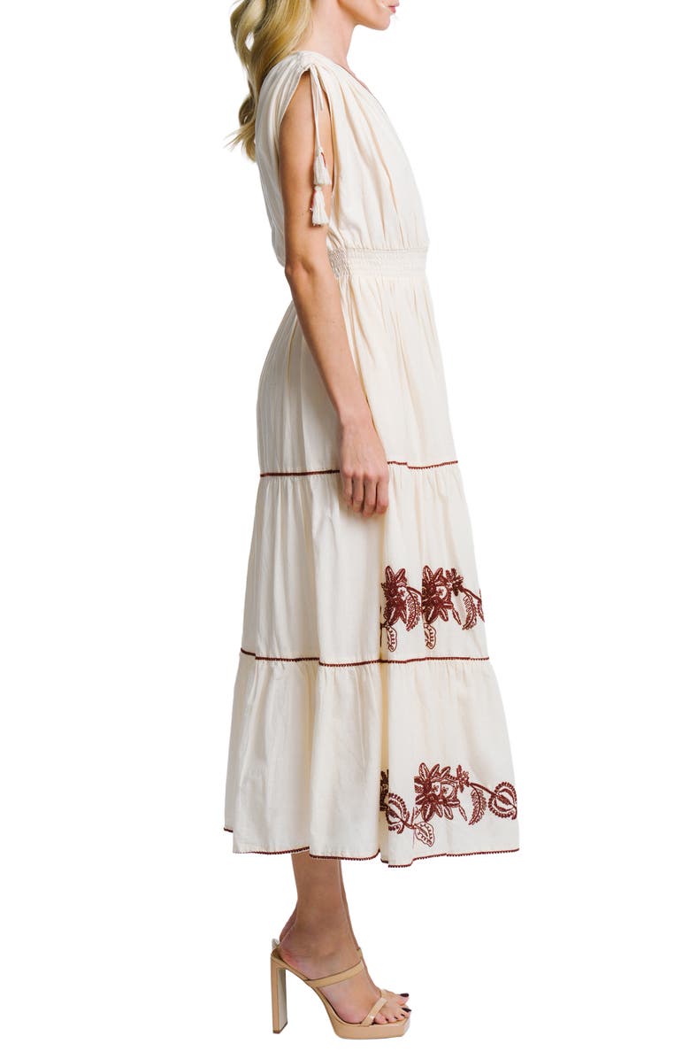 CIEBON Lumi Embroidered Midi Sundress, Alternate, color, Cream Multi