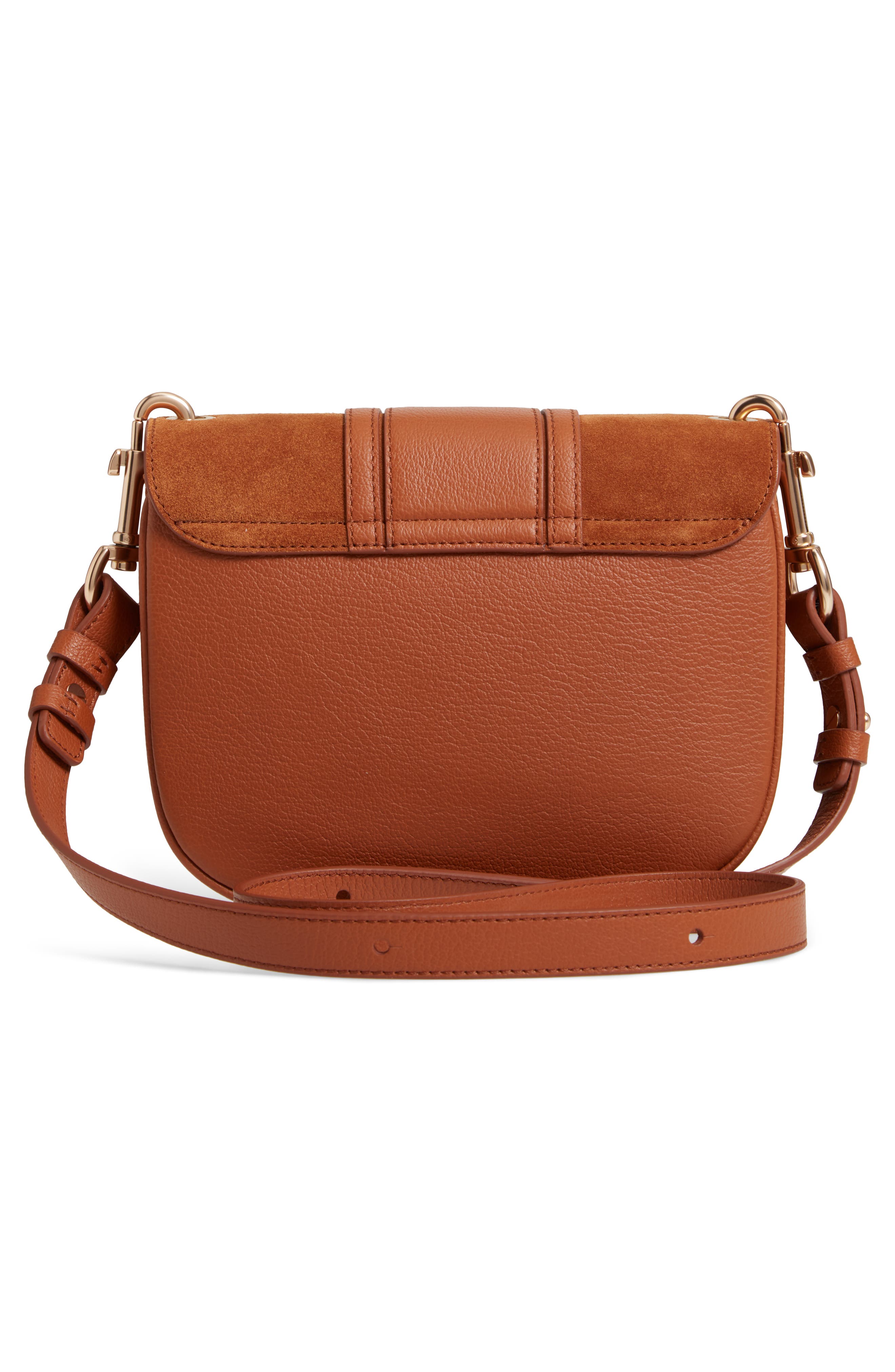 See by Chloé Hana Suede & Leather Shoulder Bag, Alternate, color, Caramello