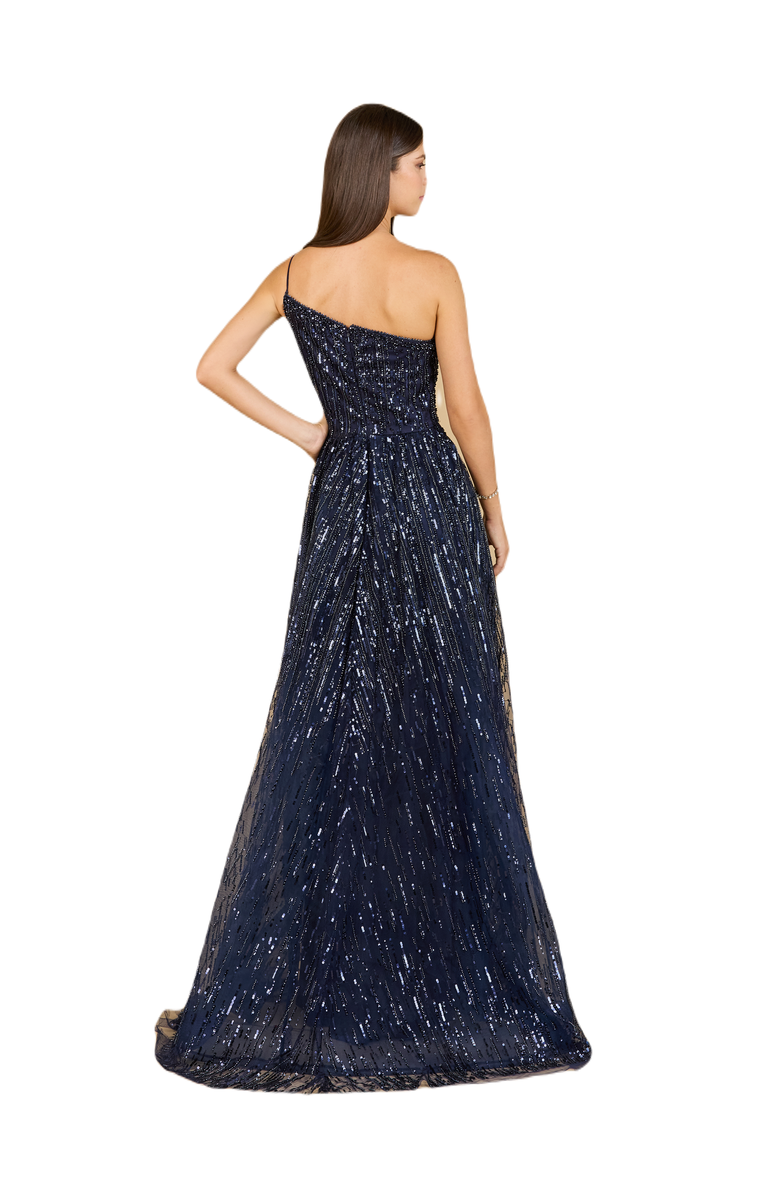LARA New York One Shoulder Navy Ball Gown, Alternate, color, Navy
