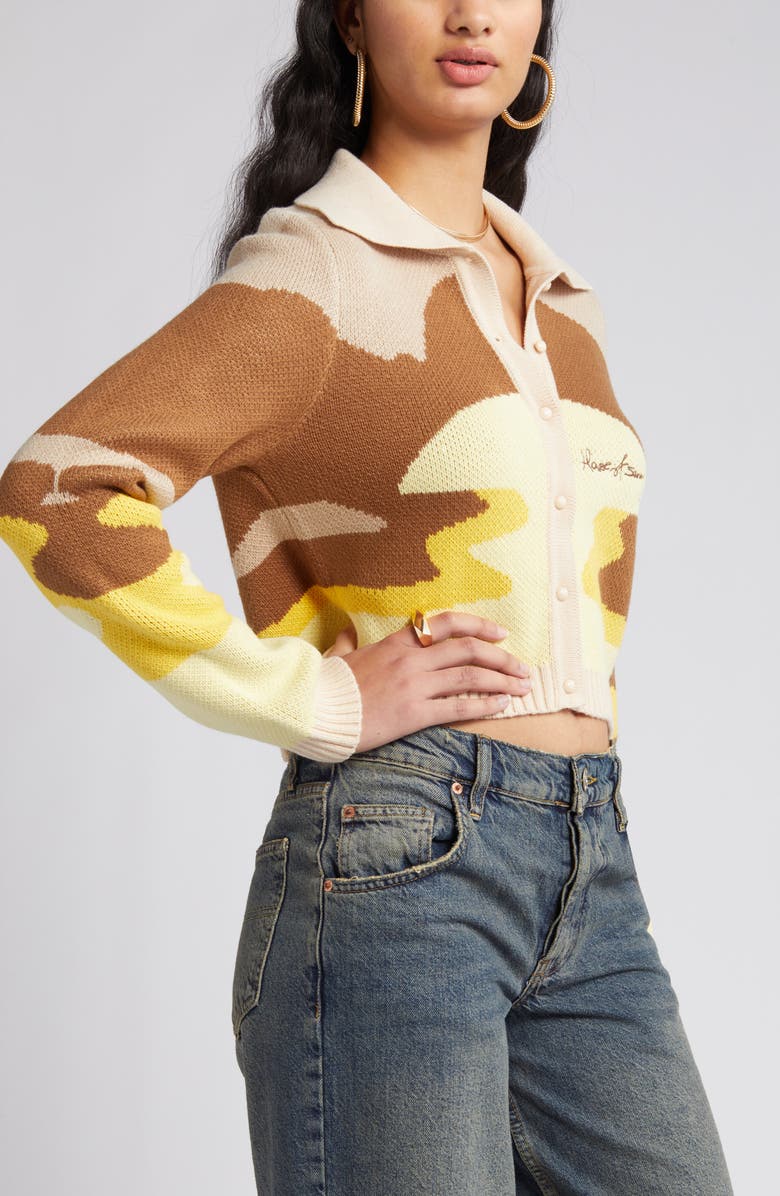 House of Sunny The Dunes Tripper Jacquard Crop Cardigan, Alternate, color, Multi