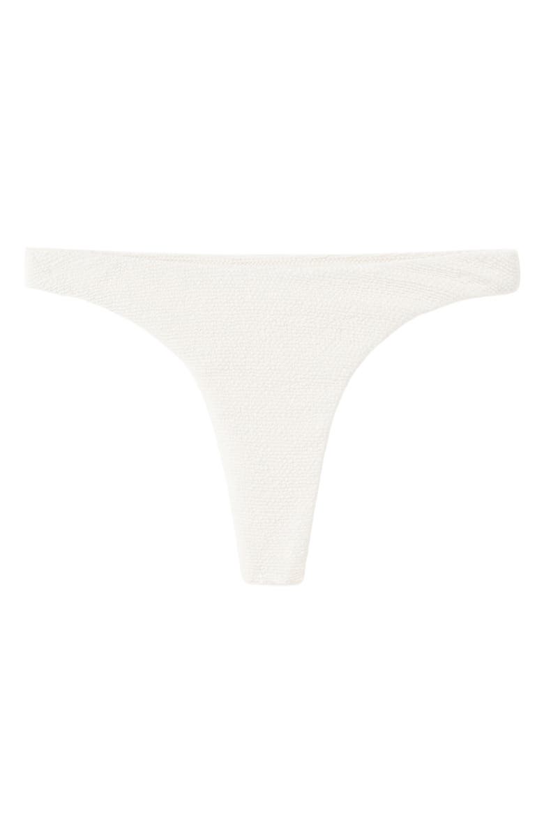 MANGO Textured Brazilian Cut Bikini Bottoms, Main, color, Ecru