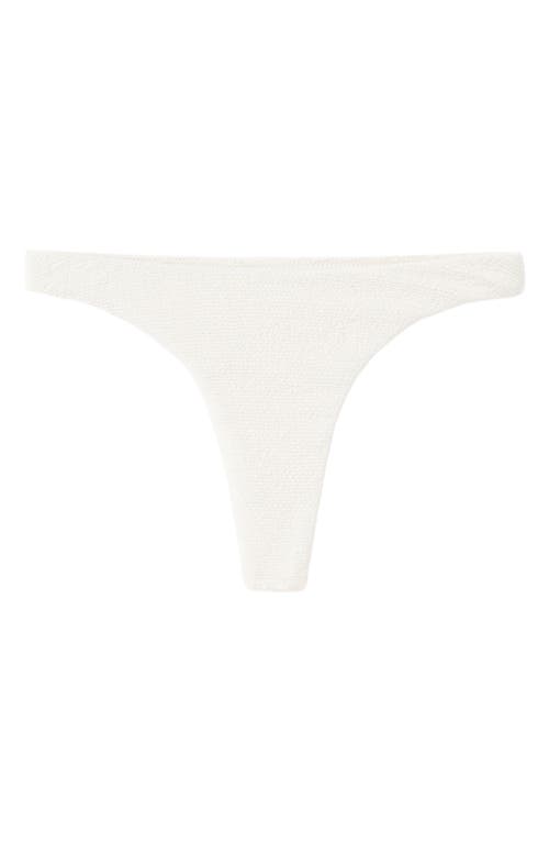 MANGO Textured Brazilian Cut Bikini Bottoms in Ecru at Nordstrom, Size Small