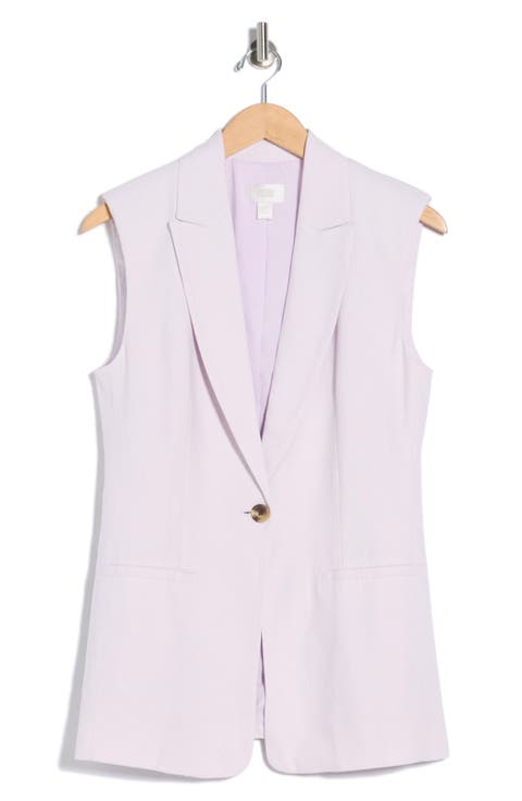Classic Fit Linen Blend Vest