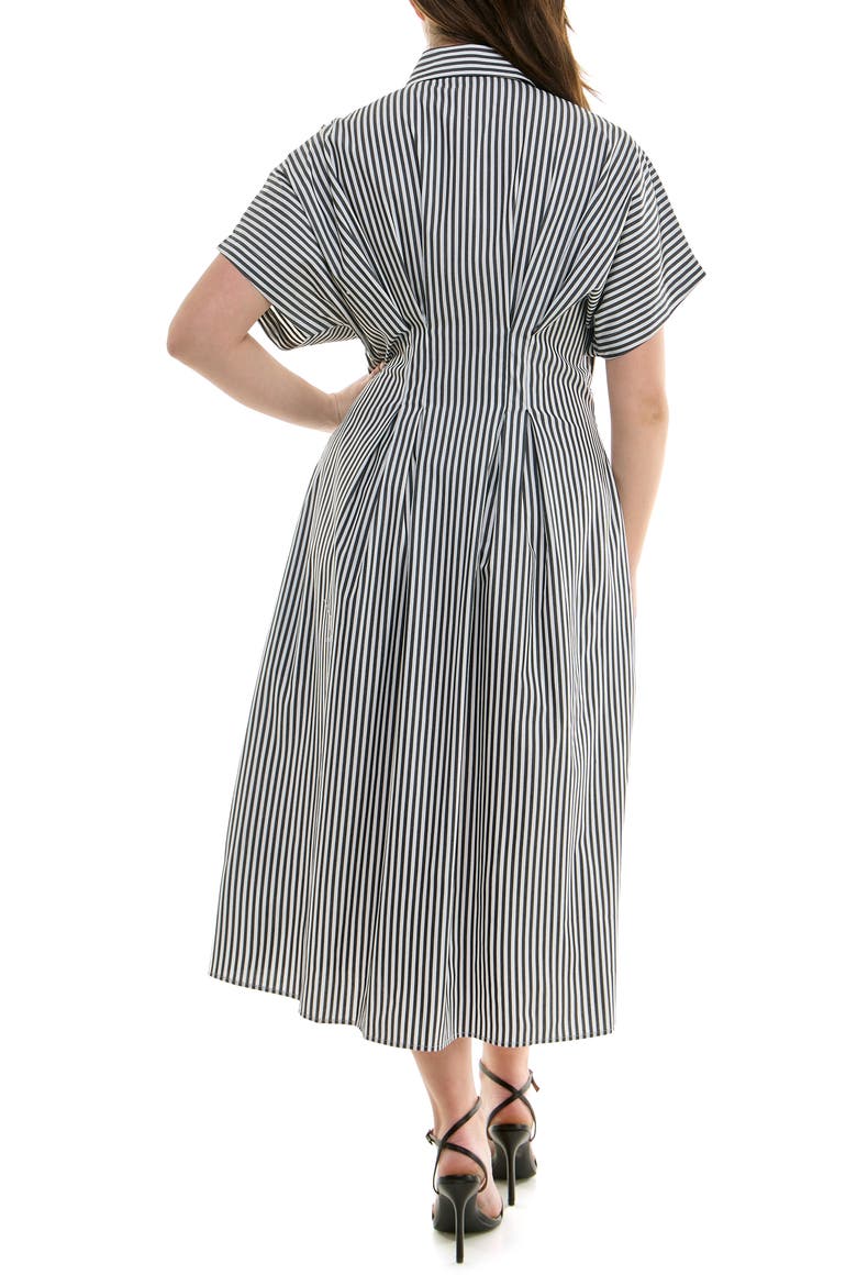 Striped Shirtdress, Alternate, color, BLACK / WHITE