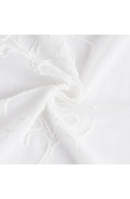 Dainty Home Set Of 2 Embroidered Sheer Curtain Panels In White