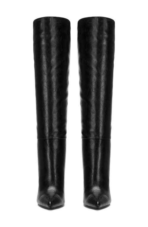 Femme La The Soho Pointed Toe Knee High Boot In Black