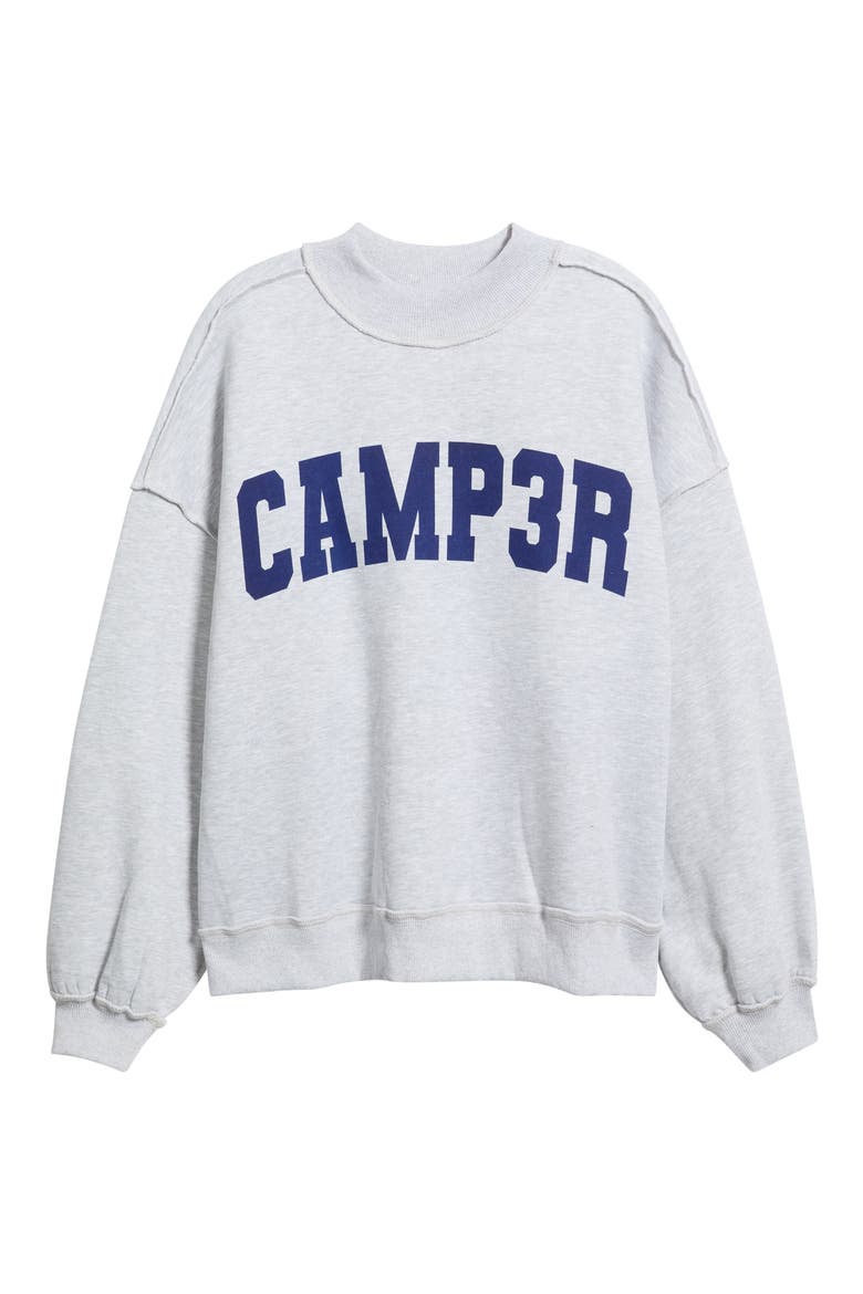 Reversible Plush Fleece Sweatshirt, Alternate, color, HEATHER GRAY