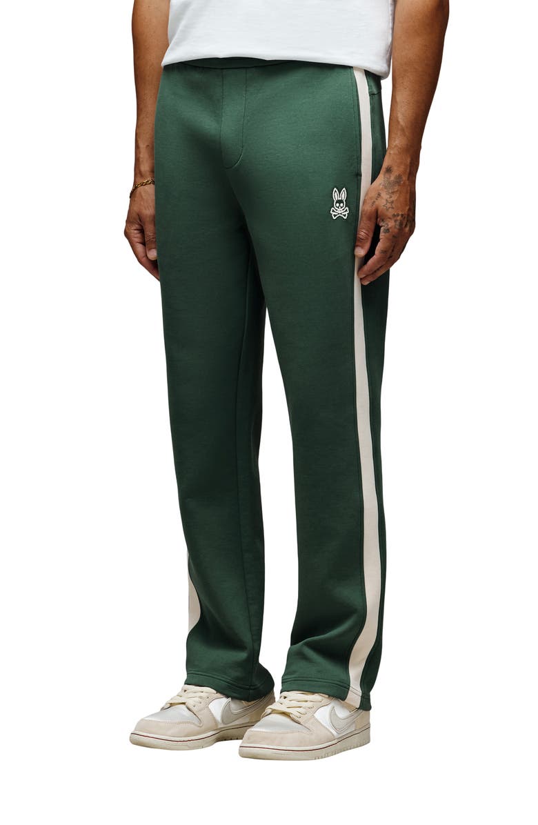 Psycho Bunny Stiles Straight Leg Knit Track Pants, Alternate, color, Garden Topiary