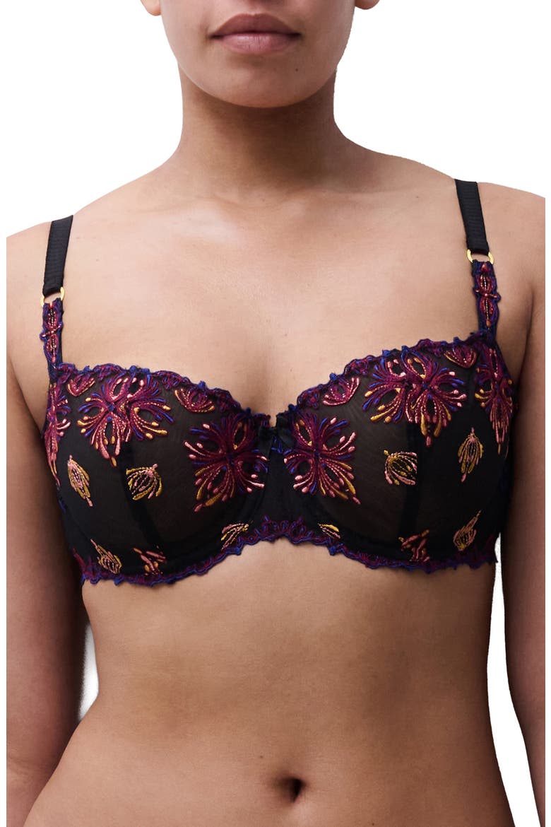 Champs-Élysées Underwire Demi Bra, Main, color, BLACK MULTICO