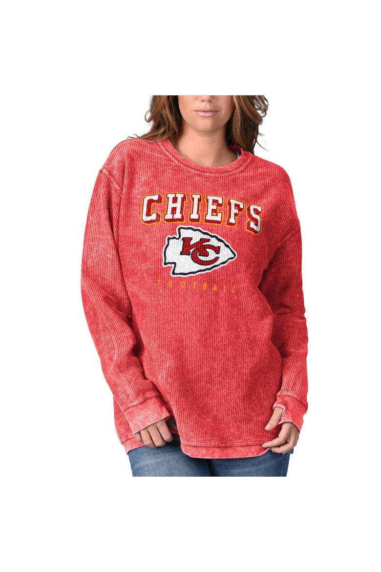 Women's G-III 4Her by Carl Banks Red Kansas City Chiefs Comfy Cord Pullover Sweatshirt, Alternate, color, Red