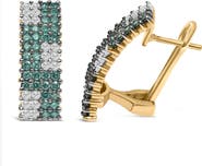 Haus of Brilliance 14K Gold 2.00 Cttw Diamond Four-Row Pavé Omegaback Earrings