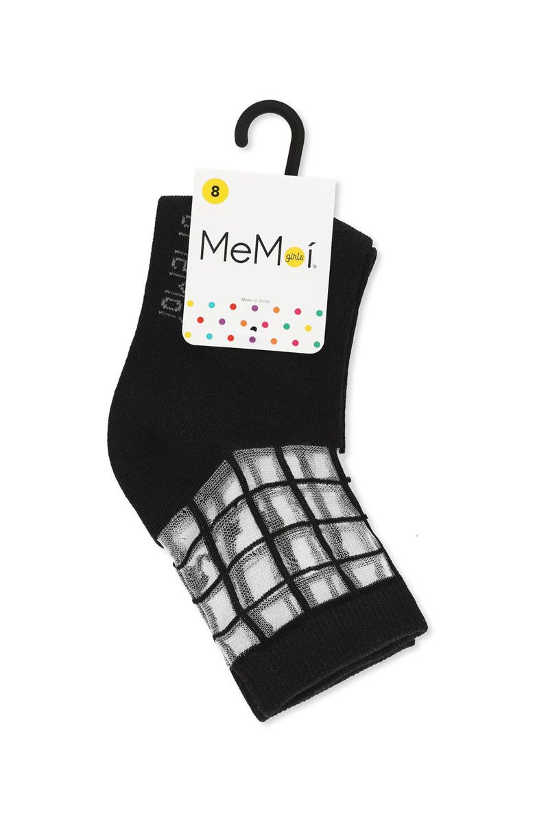 MeMoi Window Pane Sheer Socks, Alternate, color, Black