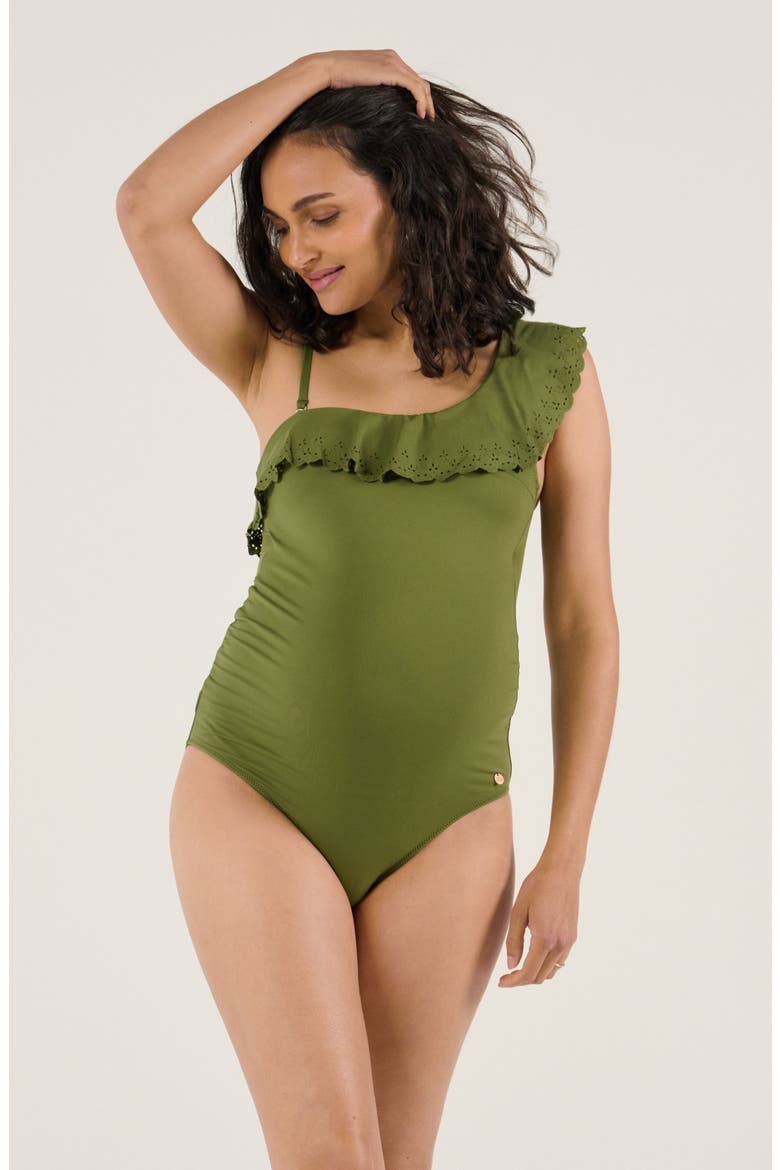 Bloom maternity swimsuit, Main, color, Kiwi