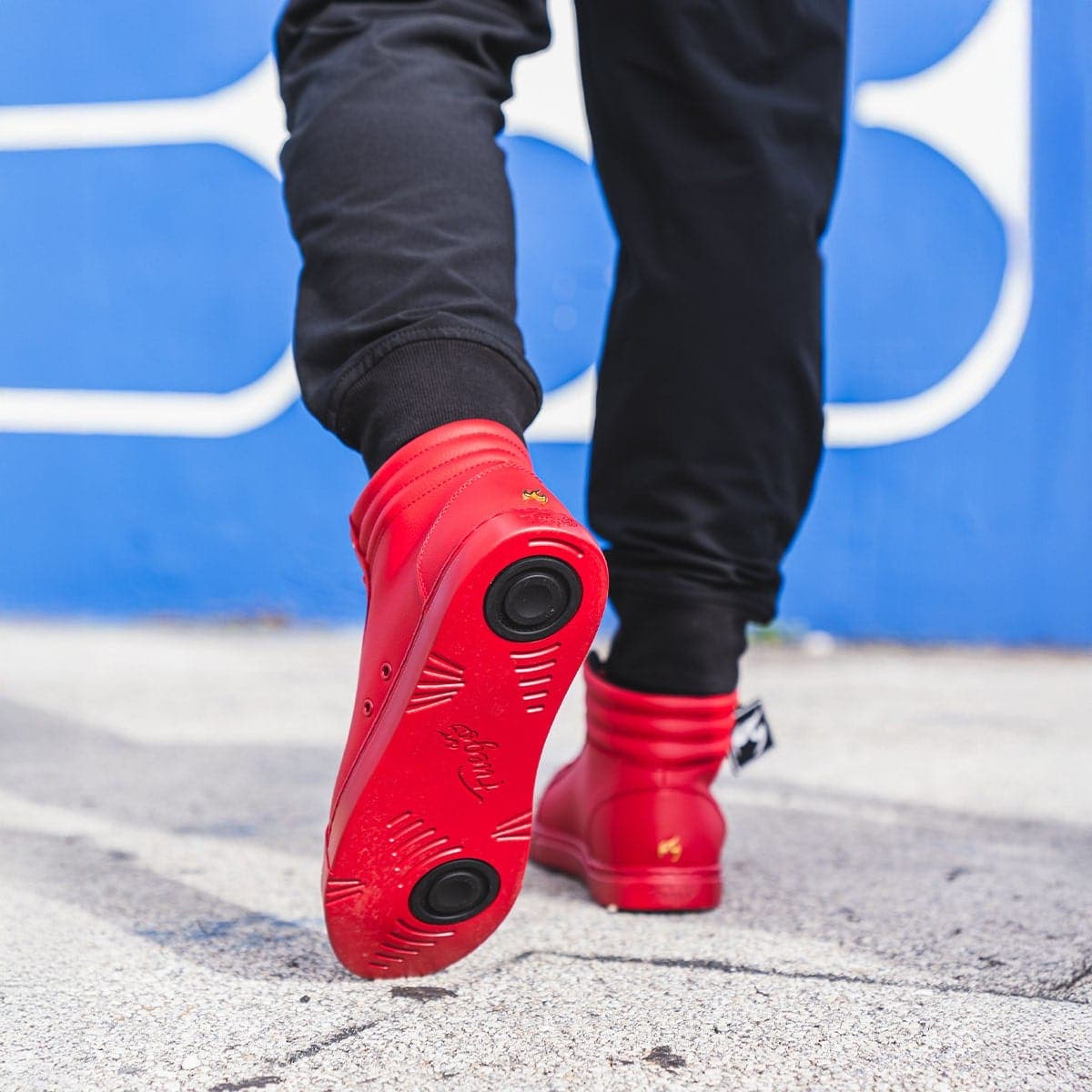 Men's High-top Sneaker, Alternate, color, Red