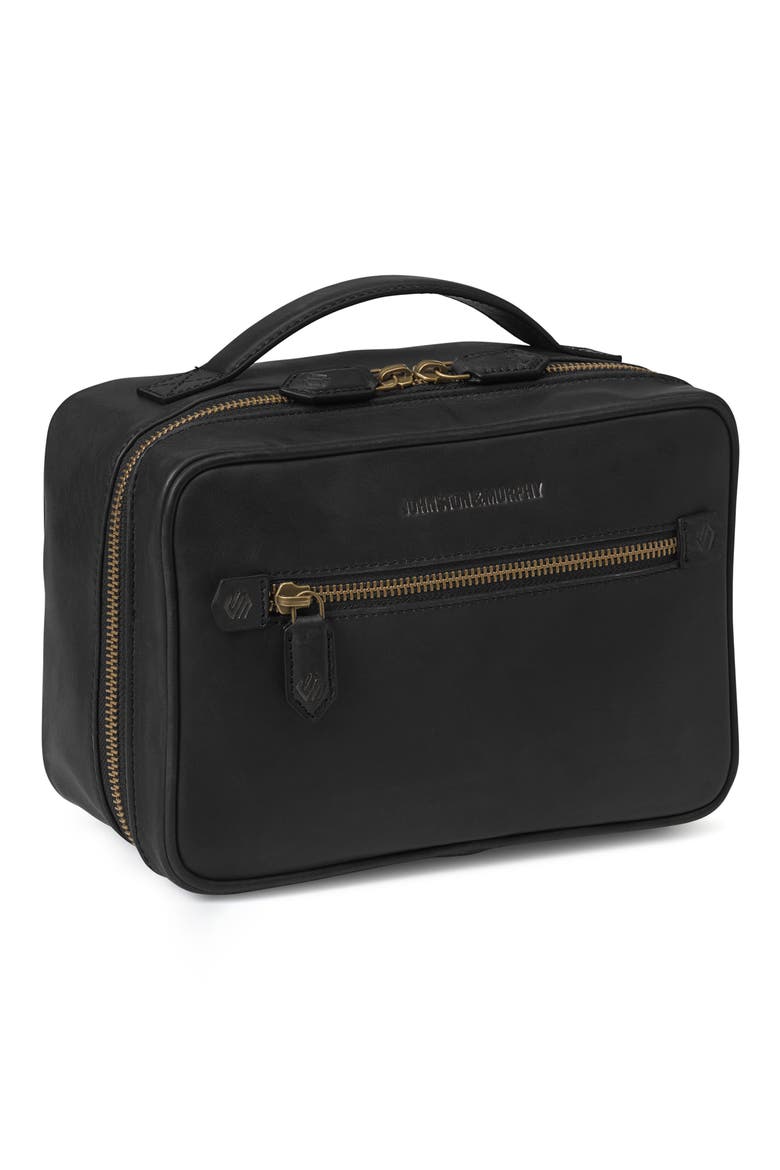 Rhodes Leather Dopp Kit, Main, color, BLACK FULL GRAIN