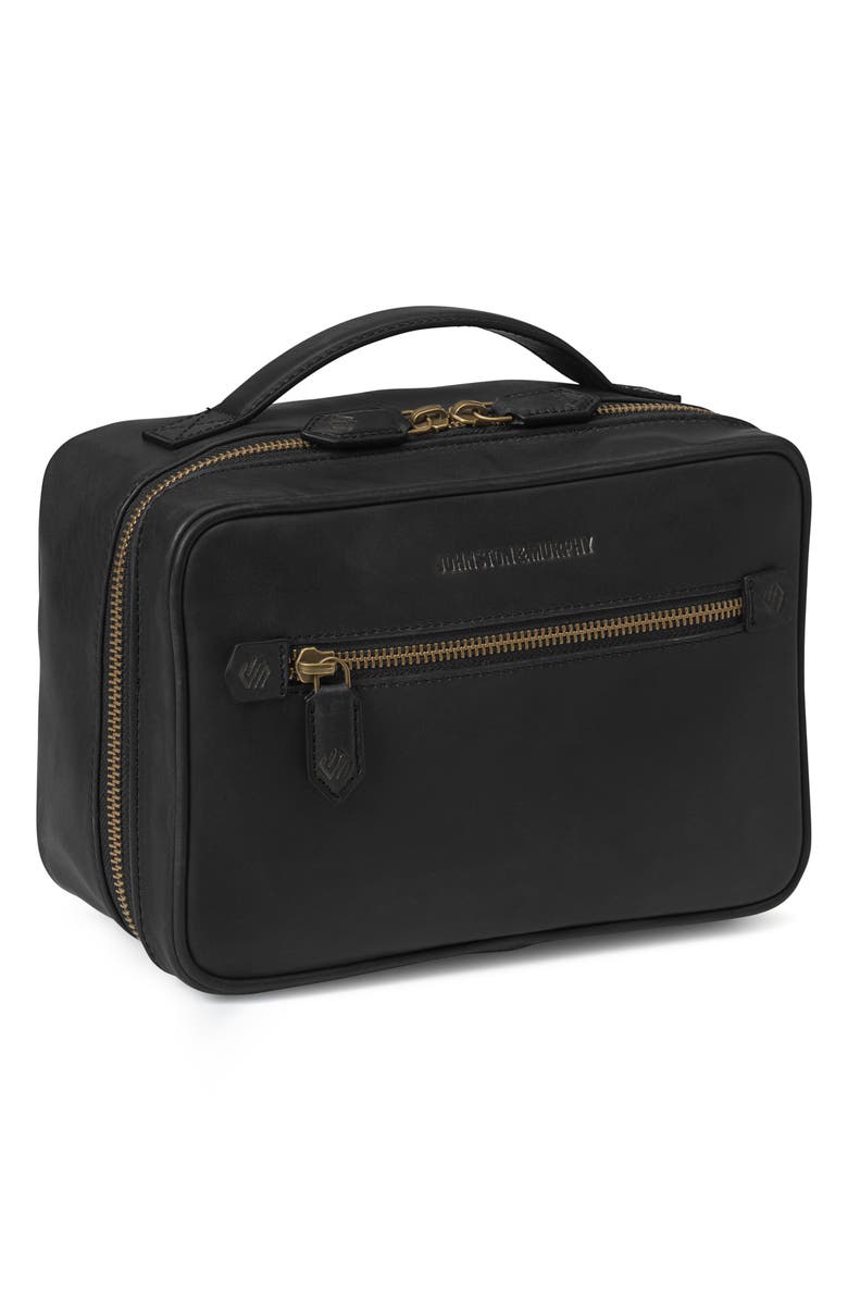 Johnston & Murphy Rhodes Leather Dopp Kit, Main, color, Black Full Grain