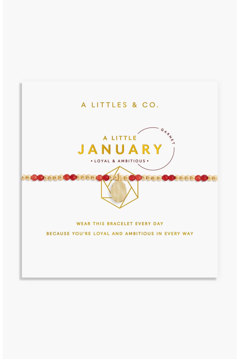 Birthstone A Little Bracelet in Gold-Tone Plating, Main, color, January