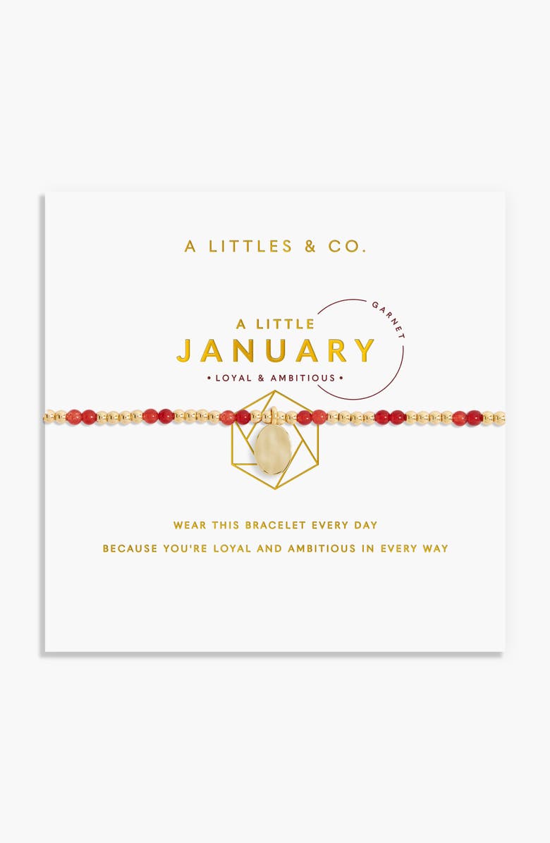A Littles & Co Birthstone A Little January Bracelet in Gold-Tone Plating, Alternate, color, Metallic Gold