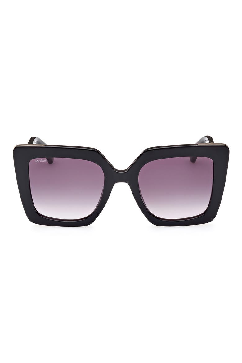 Square Sunglasses, Main, color, SHINY BLACK / GRADIENT SMOKE