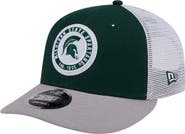 New Era Men's New Era Green Michigan State Spartans Throwback Circle Patch 9FIFTY Trucker Snapback Hat