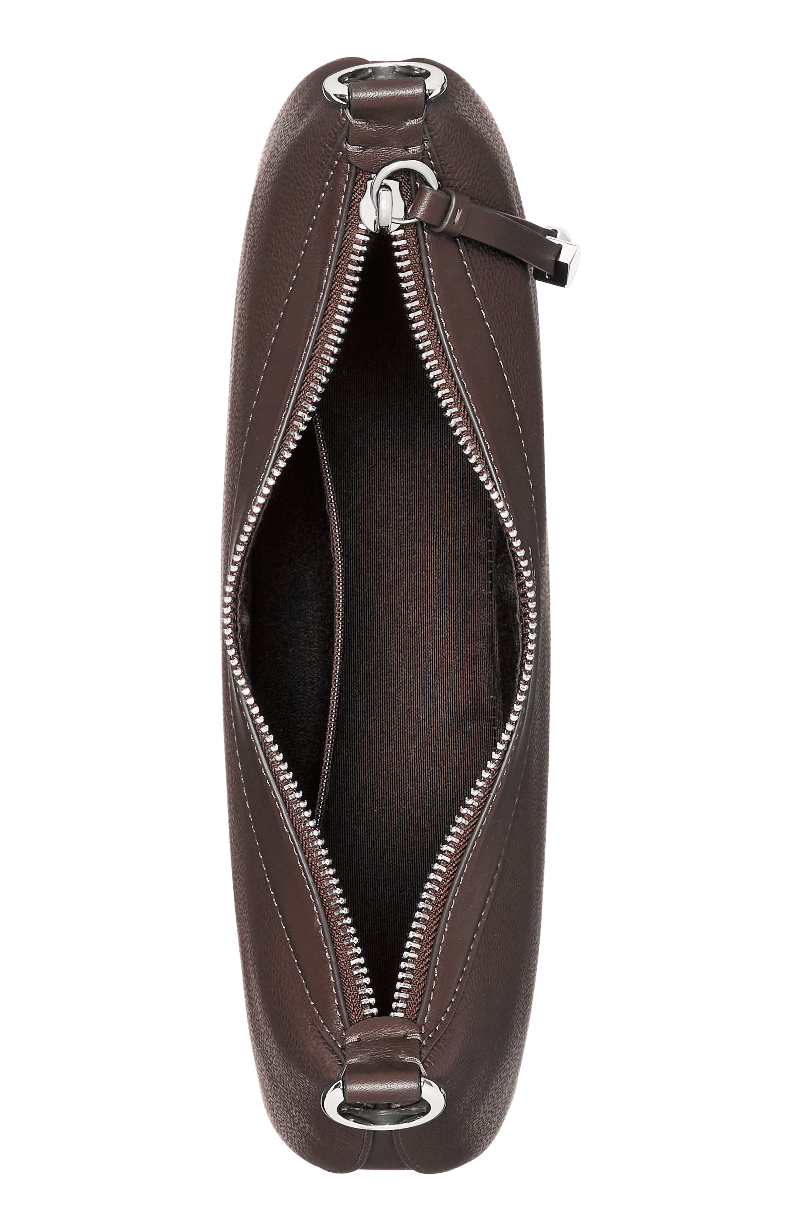Liv Pebbled Leather Shoulder Bag, Alternate, color, HOT FUDGE