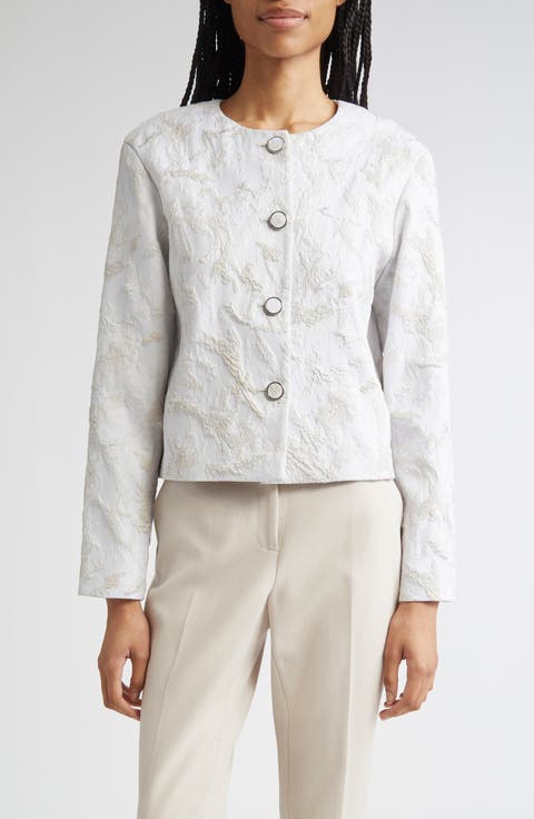 Speckled Glaze Jacquard Crop Jacket